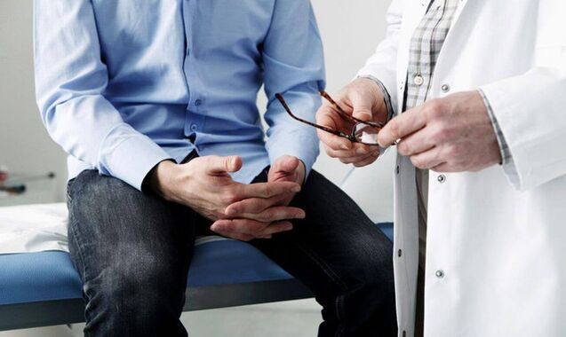 Man in a doctor with prostatitis symptoms